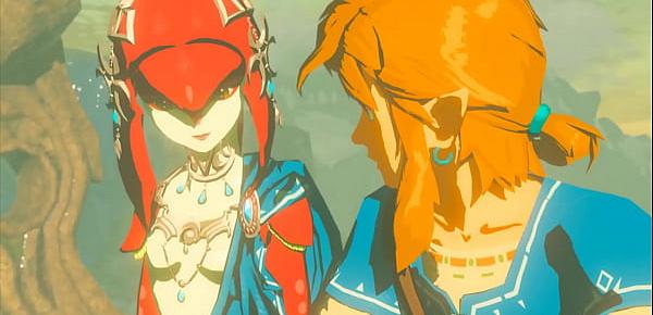  link and mipha legend of zelda breathe of the wild done by sableserviette